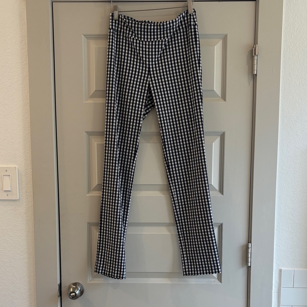 Navy and White Checkered Pants